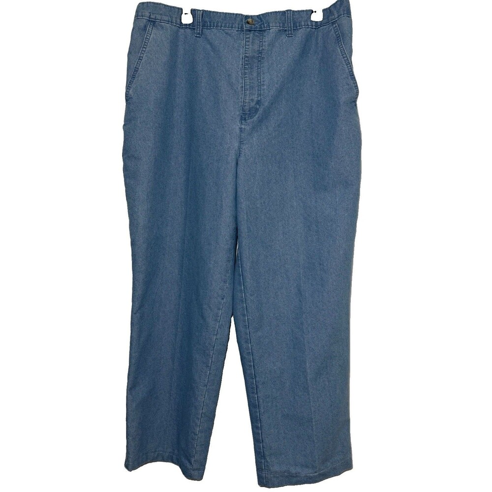 David Taylor Collection Men’s Light Wash Denim Pants 40x32 Elastic Back Waist